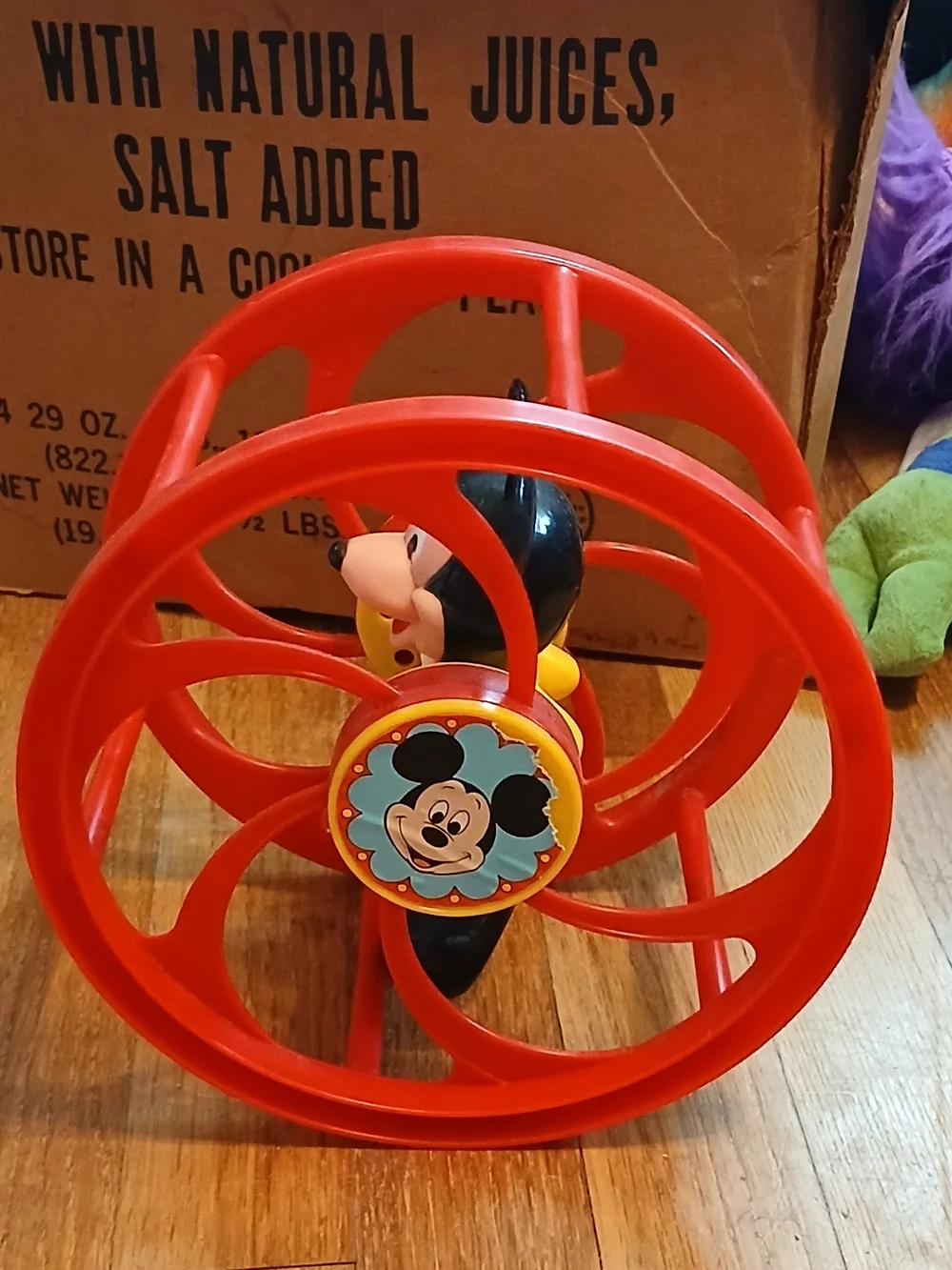 Disney Vintage Mickey Mouse Rolling Wheel Toy Walt Disney Productions by Illco